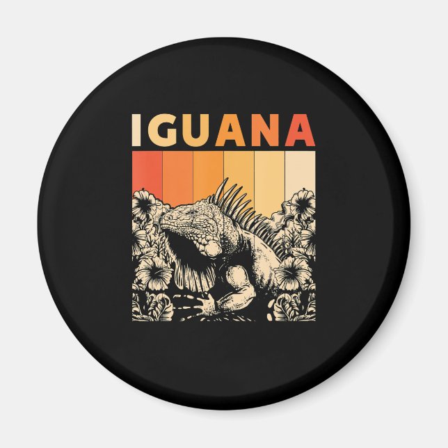 Cute Lizard Iguana Reptil Gift Iguana Magnet (Front)