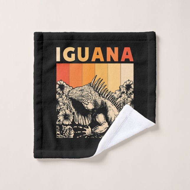 Cute Lizard Iguana Reptil Gift Iguana Wash Cloth (Wash Cloth)