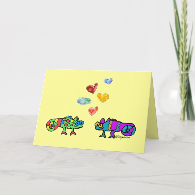 Cute Lizard Love Card (Front)