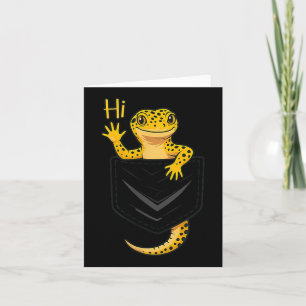 Cute Lizard Reptile Gecko Greeting Hi Pocket Gift Card