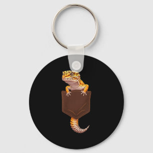 Cute Lizard Reptile Leopard Gecko Pocket Funny Men Key Ring