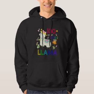Cute Llama 100th Day Of School Llama Lover Hoodie