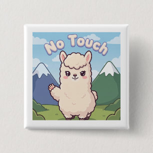 Cute Llama 15 Cm Square Badge