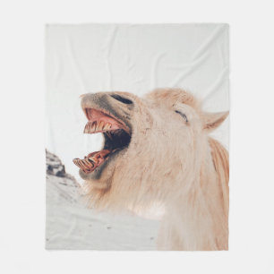 CUTE LLAMA ALPACA LAUGHING FLEECE BLANKET