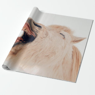CUTE LLAMA ALPACA LAUGHING WRAPPING PAPER