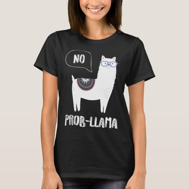 Cute Llama Alpaca Prob Llama  Farm Animals T-Shirt (Front)