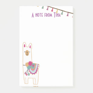 Cute llama and tassels design post-it notes