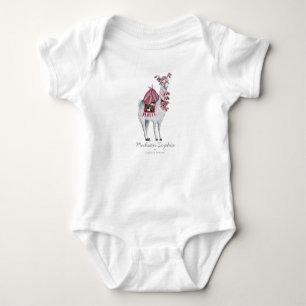 Cute Llama Animal   Baby Girl   Bodysuit
