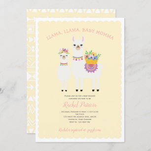 Cute, Llama baby shower Invitation