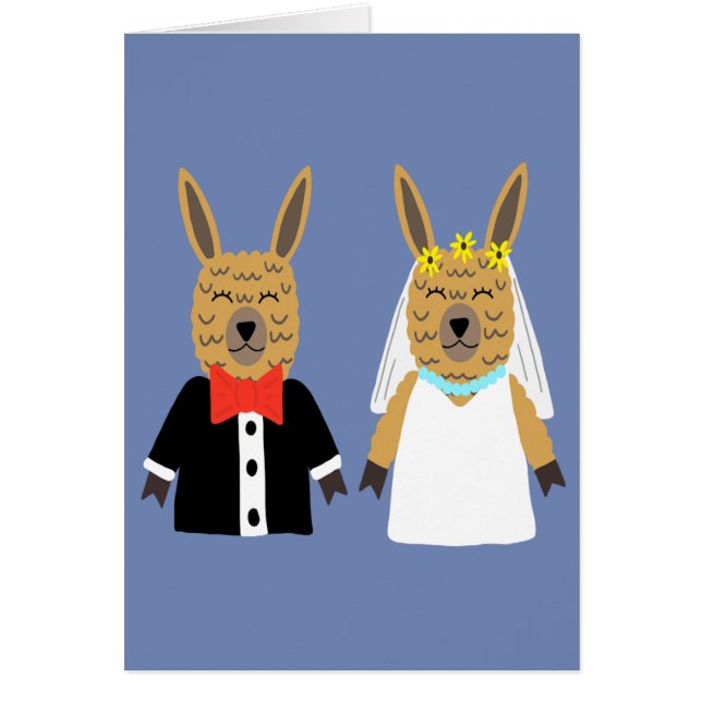 Cute Llama Bride and Groom (Front)