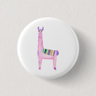 Cute llama button, pin