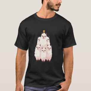 Cute Llama Christmas Tree Festive Holiday Gifts Gr T-Shirt