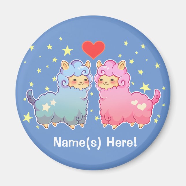 Cute Llama Couple Magnet (Front)