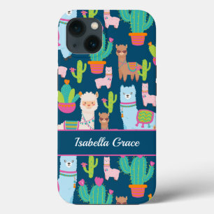 Cute Llama Custom Name iPhone 13 Case