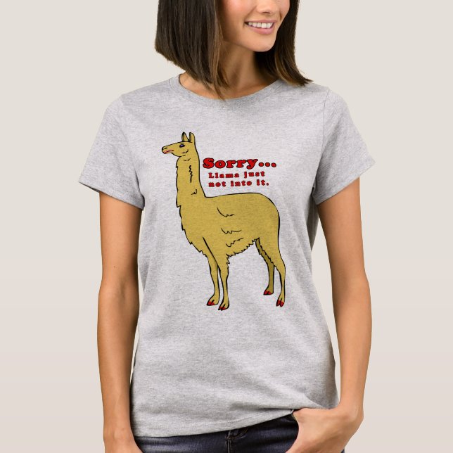 Cute Llama Design T-Shirt (Front)