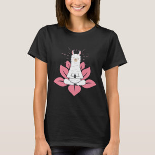 Cute Llama Doing Yoga Llamaste Namaste Funny Medid T-Shirt