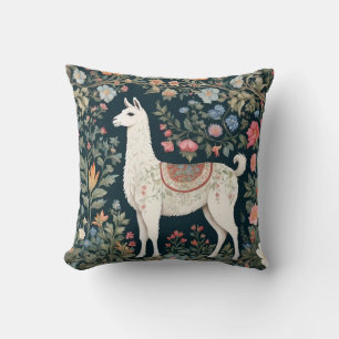 Cute Llama Elegant Floral Cushion