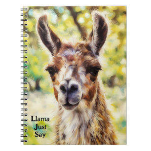 Cute Llama Face Animal Art Journal Notebook