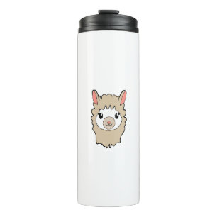 Cute Llama Face Drawing Thermal Tumbler