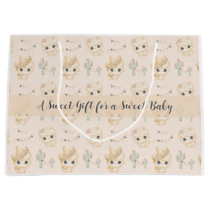 Cute Llama Fiesta Pattern Baby Shower Gift Bag