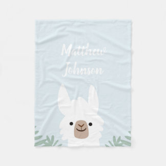 Cute Llama Fleece Blanket