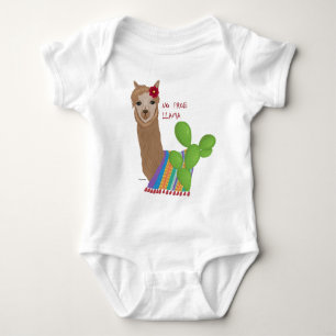 Cute Llama Floral Cactus No Prob-Llama Baby Bodysuit