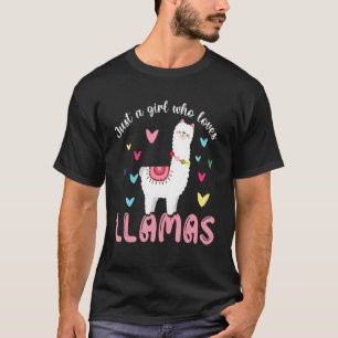 Cute Llama For Women Girls Farming Llama Alpaca F T-Shirt