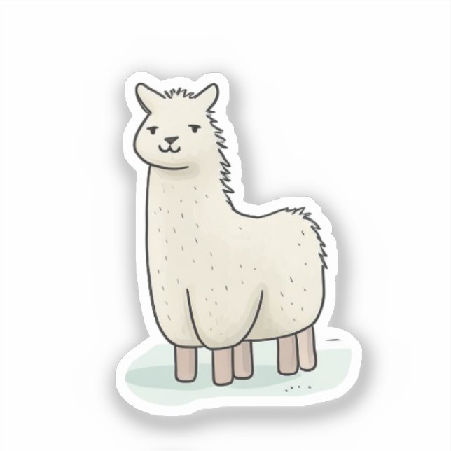 Cute Llama Illustration - Adorable and Calm Llama  (Front)