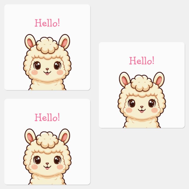 Cute llama illustration design (Group)
