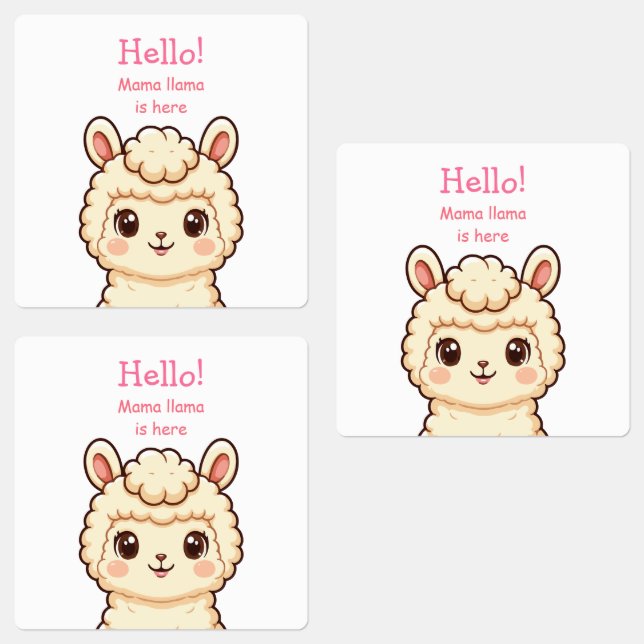 Cute llama illustration design (Group)
