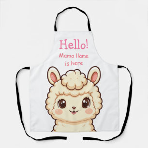 Cute llama illustration design apron
