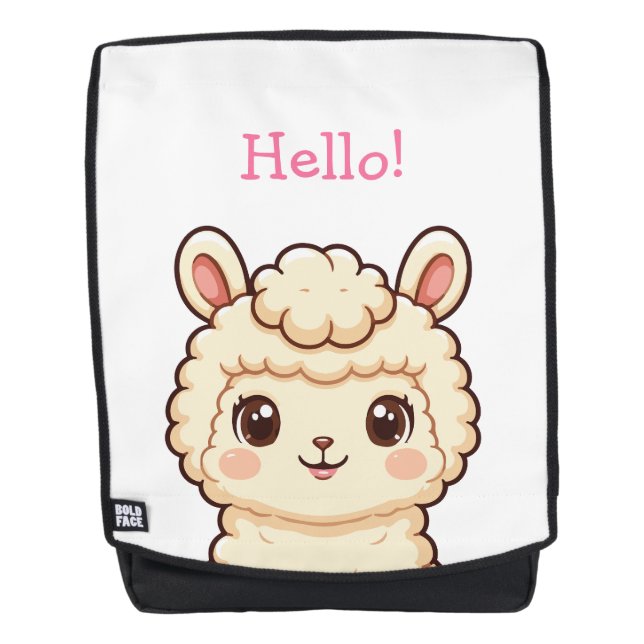 Cute llama illustration design backpack (Front)