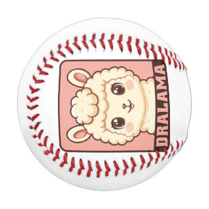 Cute llama illustration design baseball