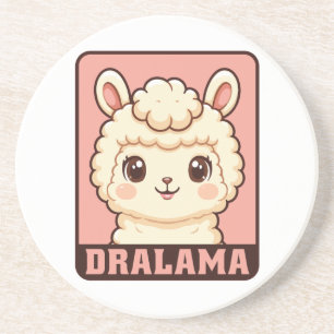 Cute llama illustration design coaster