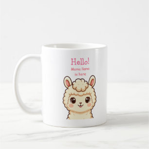 Cute llama illustration design coffee mug
