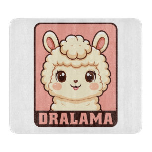 Cute llama illustration design cutting board