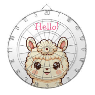 Cute llama illustration design dartboard