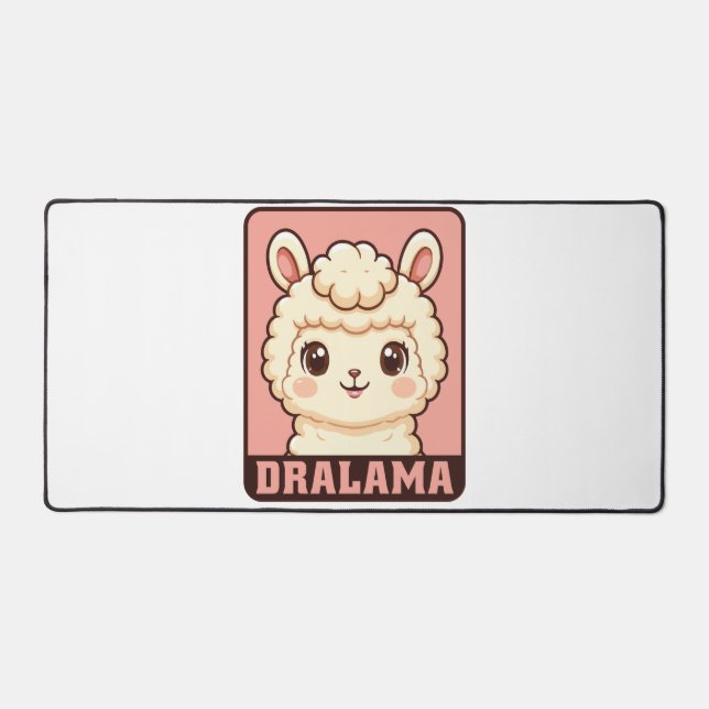 Cute llama illustration design desk mat (Front)