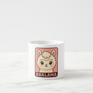Cute llama illustration design espresso cup