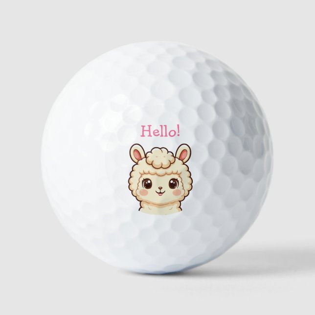 Cute llama illustration design golf balls (Front)