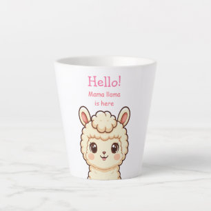Cute llama illustration design latte mug