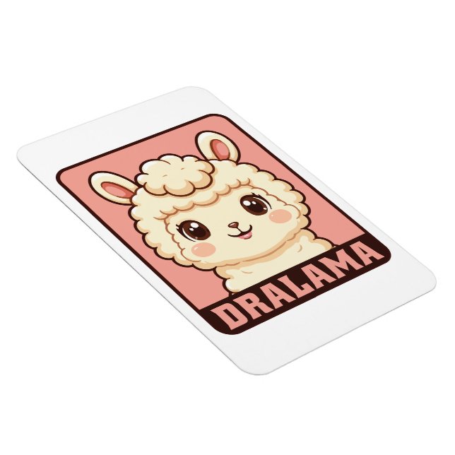 Cute llama illustration design magnet (Right Side)