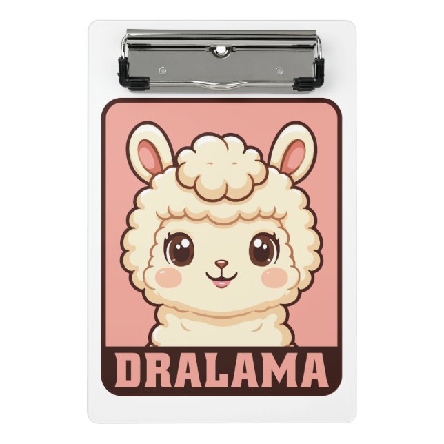 Cute llama illustration design mini clipboard (Front)