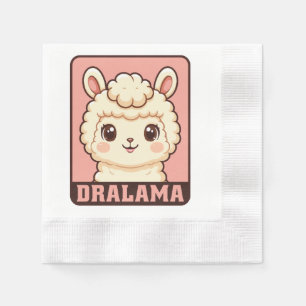 Cute llama illustration design napkin