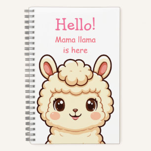 Cute llama illustration design notebook