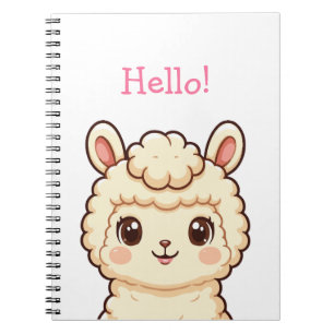Cute llama illustration design notebook