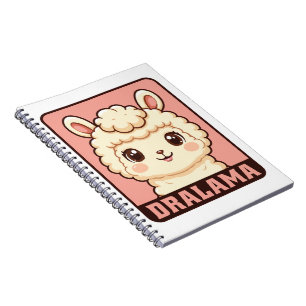 Cute llama illustration design notebook