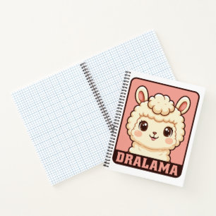Cute llama illustration design notebook