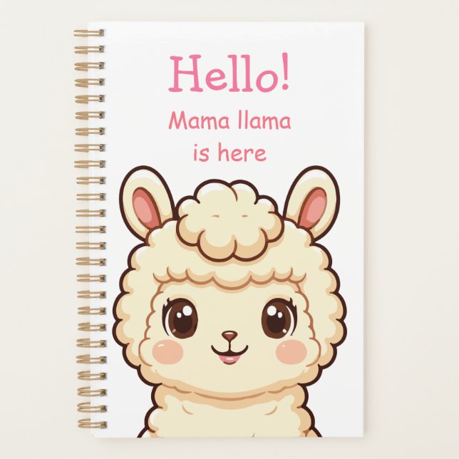 Cute llama illustration design planner (Front)