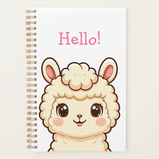 Cute llama illustration design planner (Front)